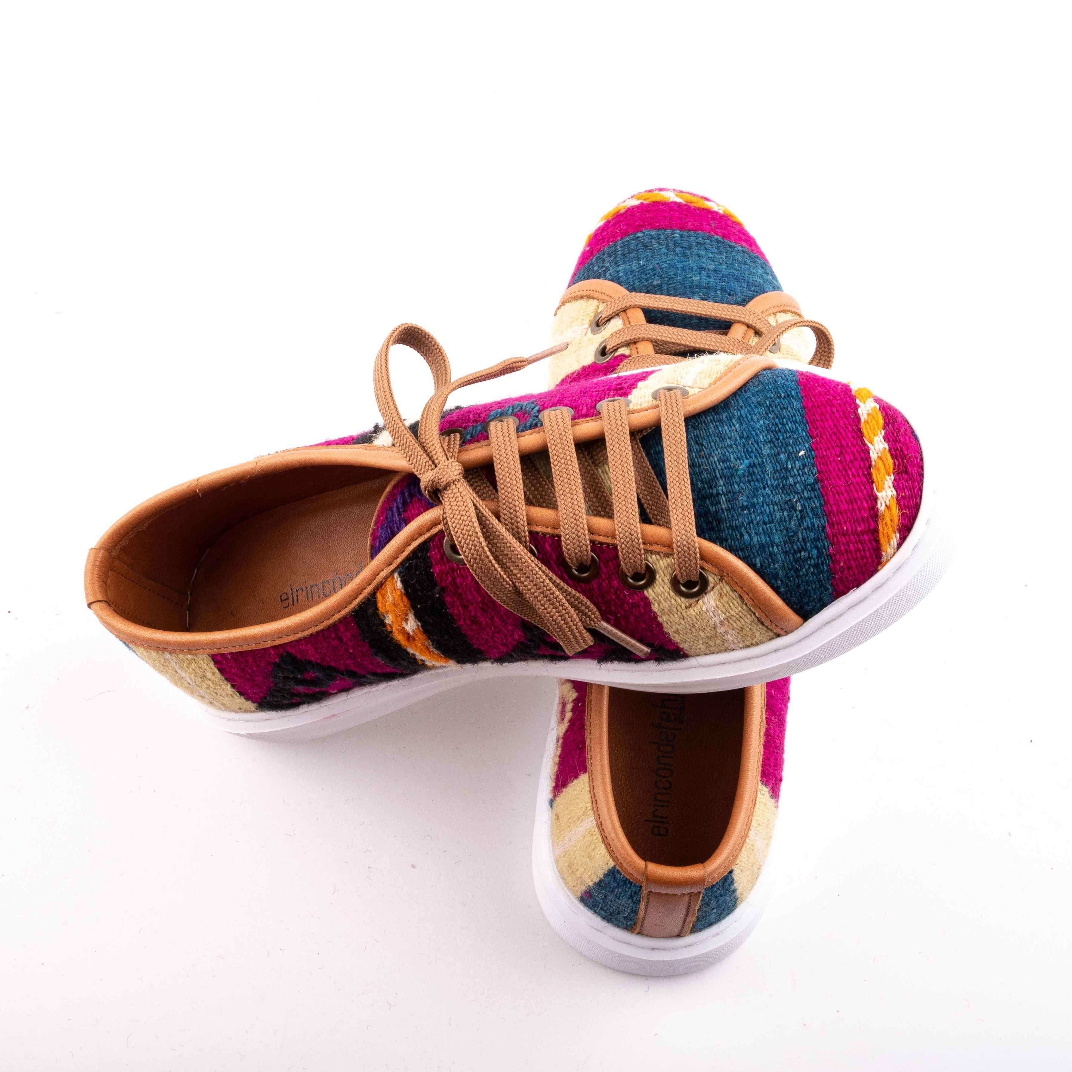 Ethnic Unisex Slip-On Shoes Crafted From Handmade Kilim and Real Leath