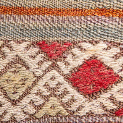 Handmade Gocmen Kilim Wool On Wool Unique 111 X 157 Cm - 3' 8'' X 5' 2'' Orange C011 ER01