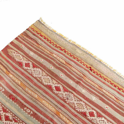 Handmade Gocmen Kilim Wool On Wool Unique 111 X 157 Cm - 3' 8'' X 5' 2'' Orange C011 ER01