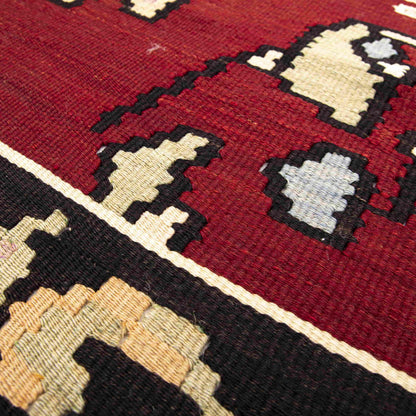 Handmade Gocmen Kilim Wool On Wool Authentic Unique 208 X 294 Cm - 6' 10'' X 9' 8'' Red C014