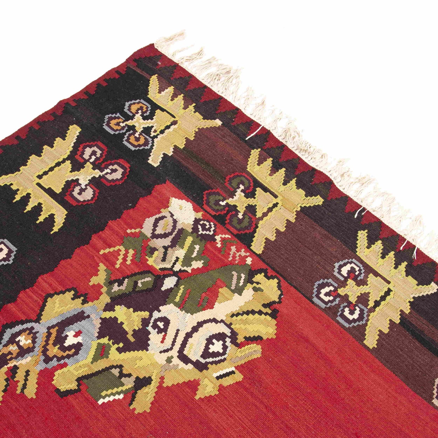 Handmade Gocmen Kilim Wool On Wool Unique 230 X 296 Cm - 7' 7'' X 9' 9'' Red C014