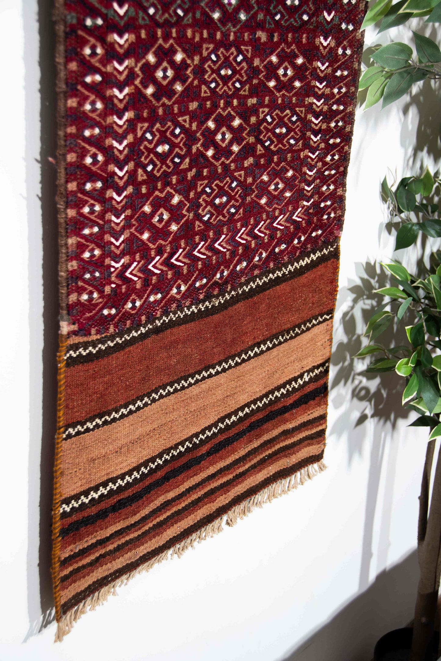 Handmade Oriental Unique Herki Cicim Runner Kilim 58 X 164 Cm - 1'11'' X 5'5'' Red C014