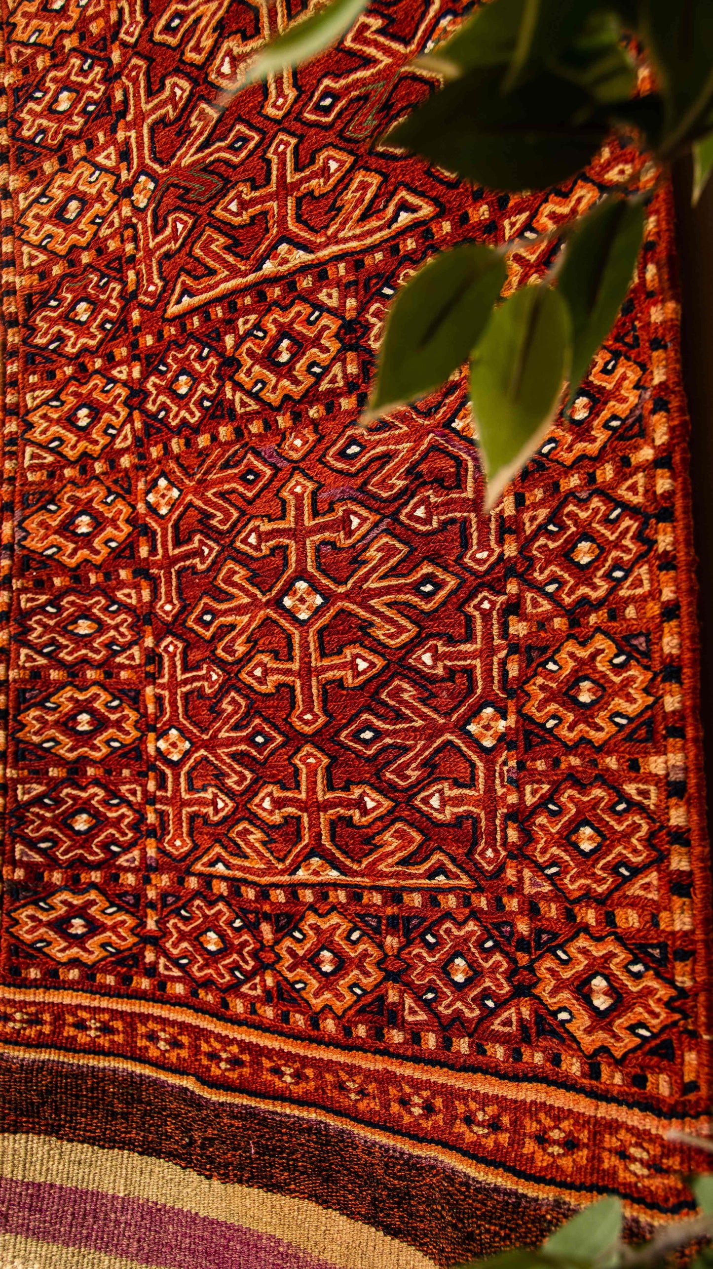 Handmade Oriental Unique Herki Cicim Runner Kilim 65 X 194 Cm - 2' 2'' X 6' 5'' Red C014