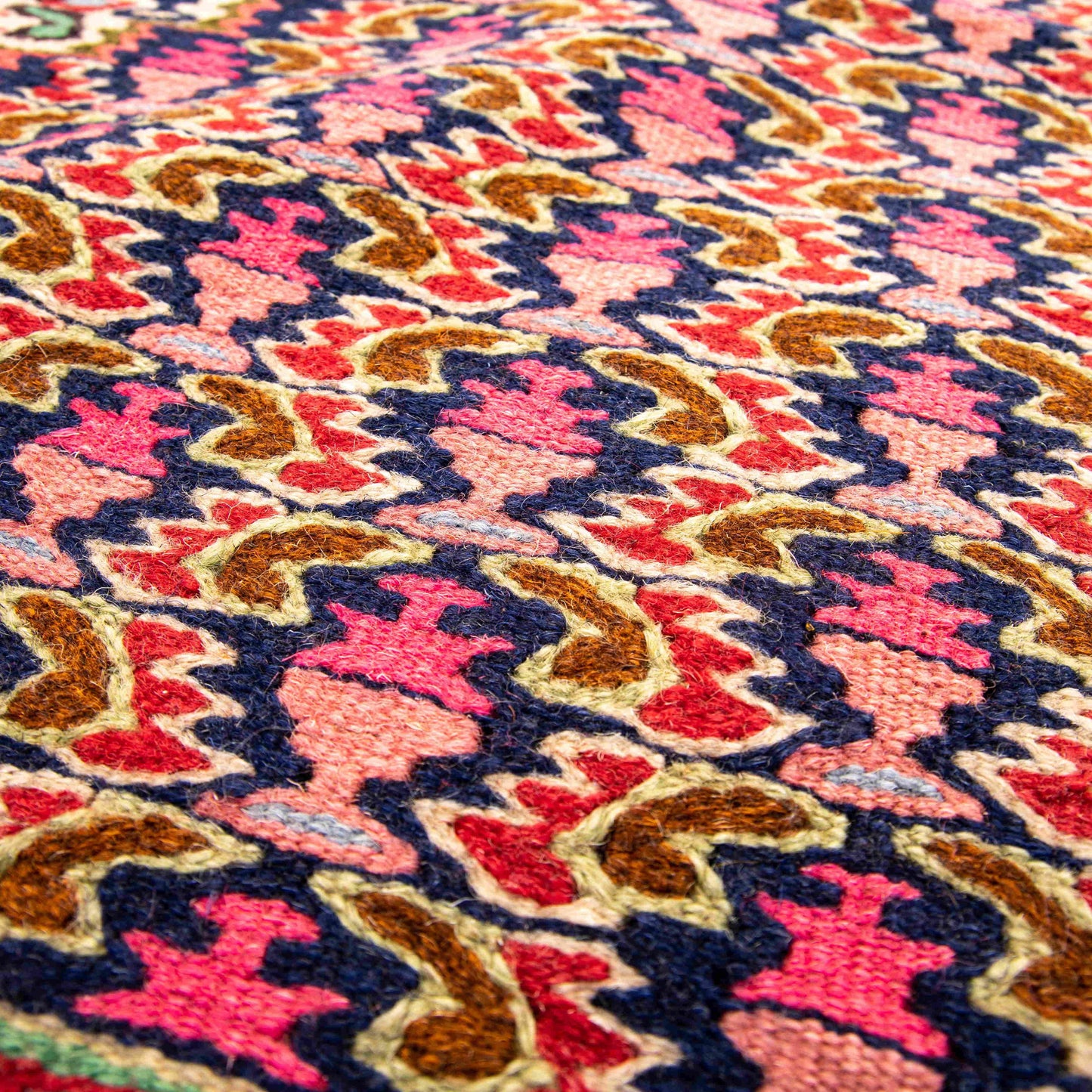 Oriental Kilim Anatolian Handmade Wool On Wool 126 X 159 Cm - 4' 2'' X 5' 3'' Pink C004 ER01