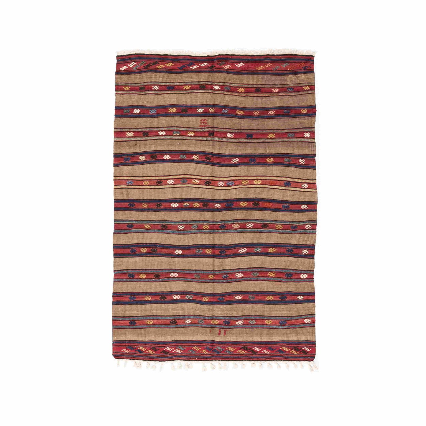 Oriental Kilim Anatolian Handmade Wool On Wool 128 X 195 Cm - 4' 3'' X 6' 5'' Stone C009 ER01