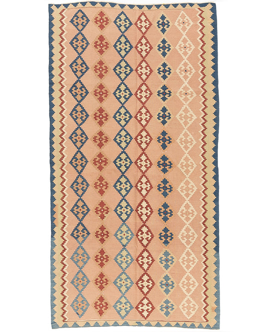 Kilim de Anatolia tejido a mano Lana sobre lana Auténtico Único 138 X 268 Cm - 4' 7'' X 8' 10'' m2: 3,6984