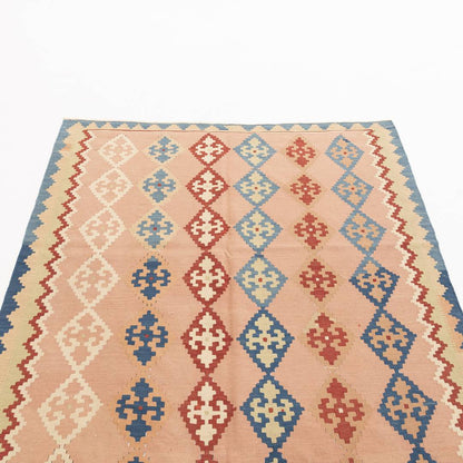 Oriental Kilim Anatolian Handmade Wool On Wool 138 X 268 Cm - 4' 7'' X 8' 10'' Pink C004 ER12