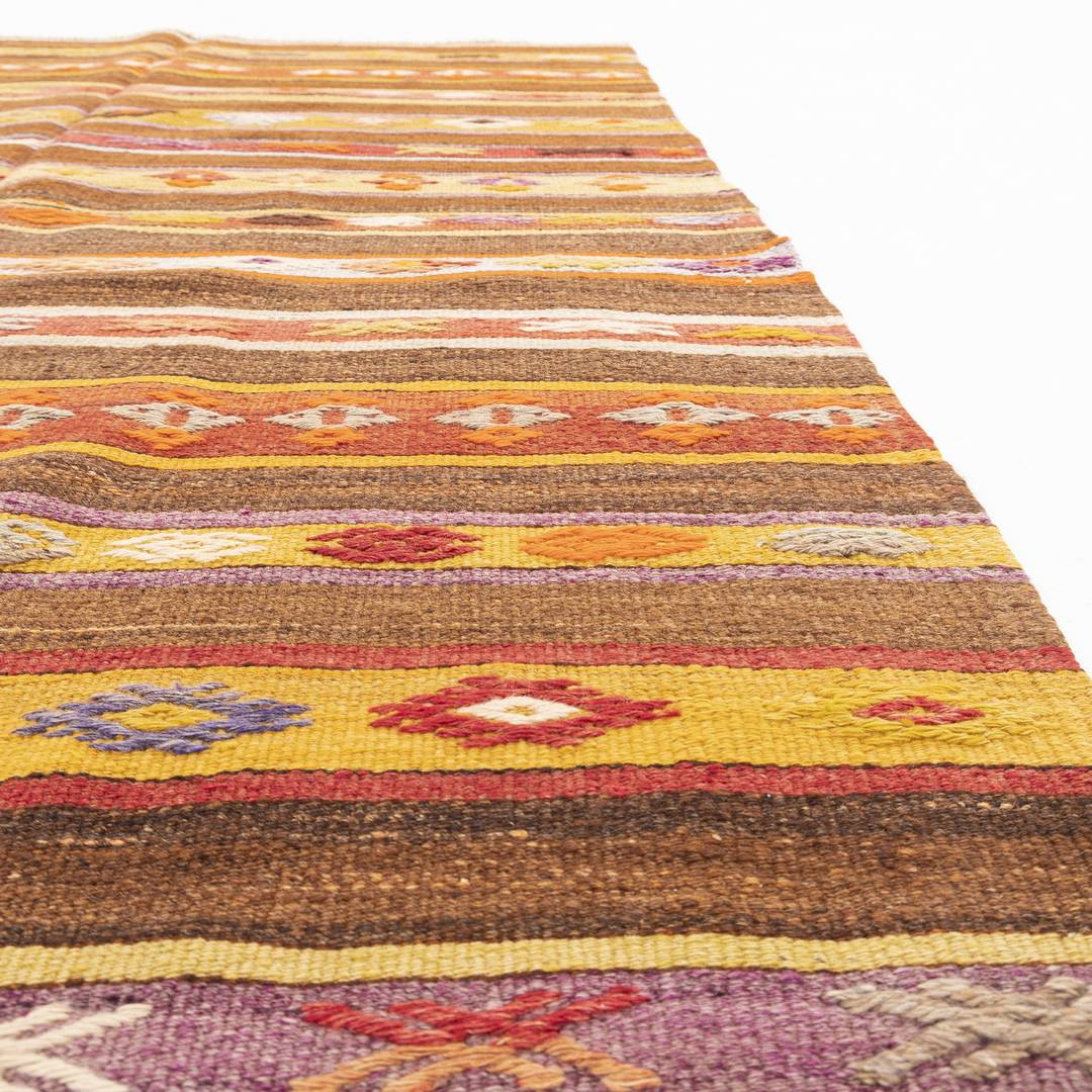 Oriental Kilim Anatolian Handmade Wool On Wool 140 X 225 Cm - 4' 8'' X 7' 5'' Multicolor C016 ER12