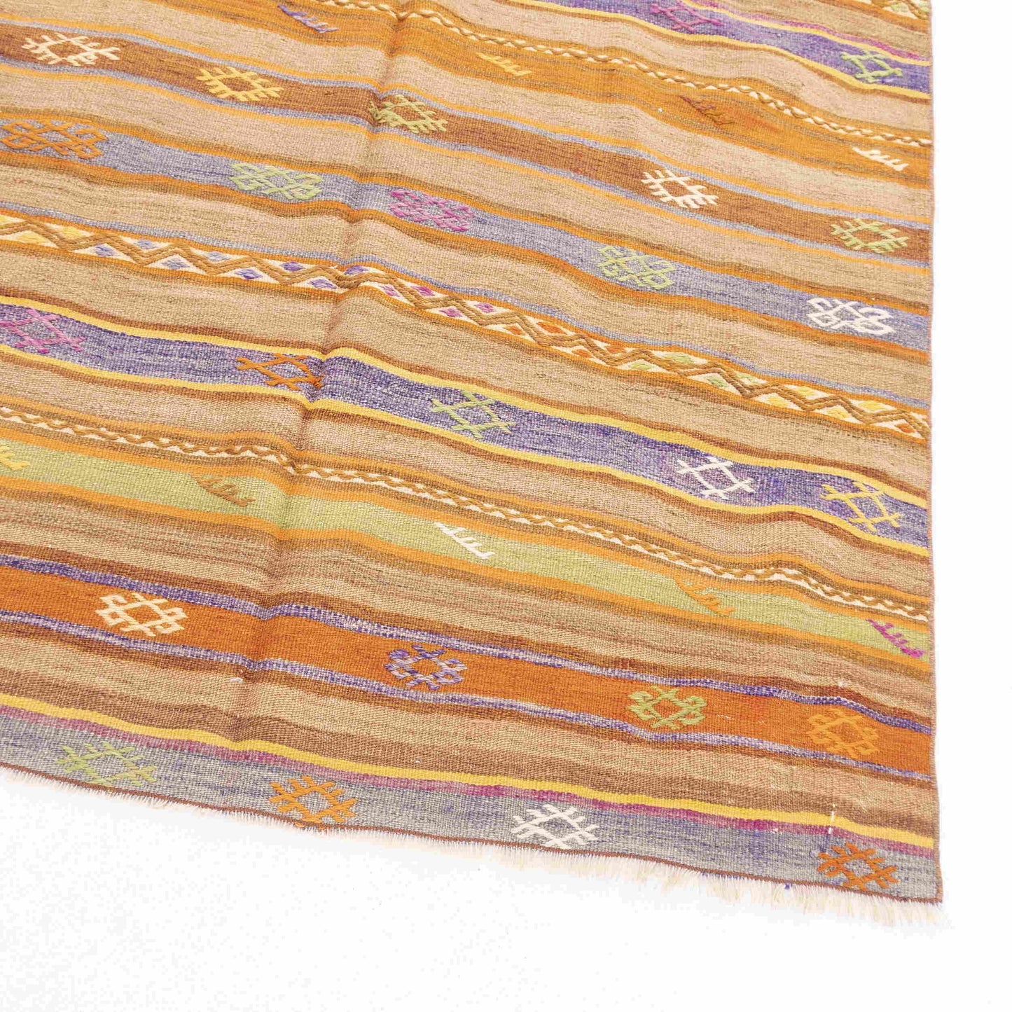 Oriental Kilim Anatolian Handmade Wool On Wool 143 X 221 Cm - 4' 9'' X 7' 4'' Orange C011 ER12