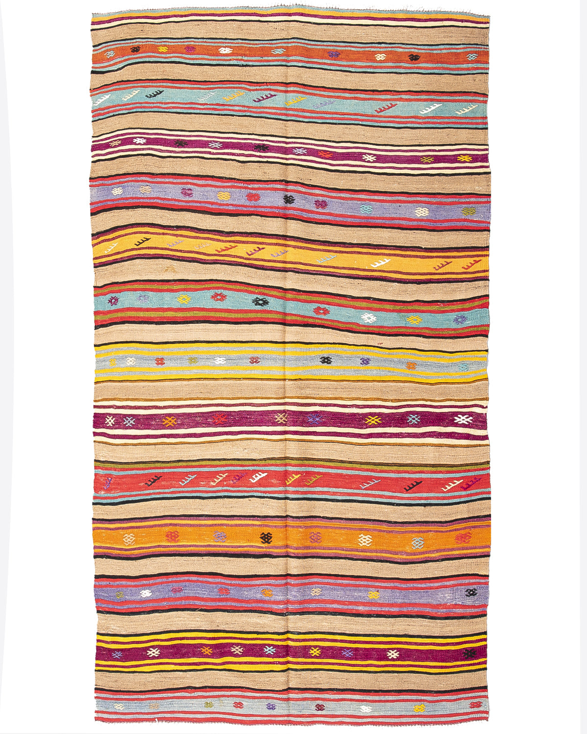 Kilim de Anatolia tejido a mano Lana sobre lana Único Tradicional 143 X 257 Cm - 4' 9'' X 8' 6'' m2: 3,6751
