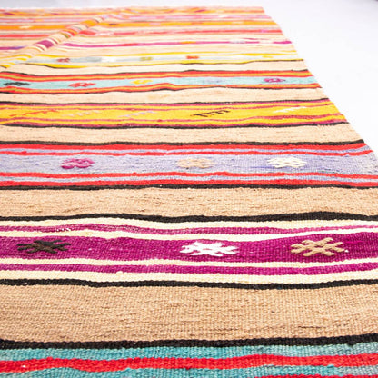 Oriental Kilim Anatolian Handmade Wool On Wool 143 X 257 Cm - 4' 9'' X 8' 6'' Multicolor C016 ER12