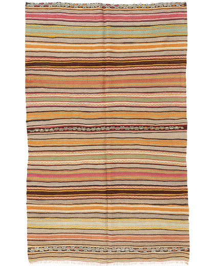 Oriental Kilim Anatolian Handmade Wool On Wool 145 X 240 Cm - 4' 10'' X 7' 11'' Multicolor C016 ER12