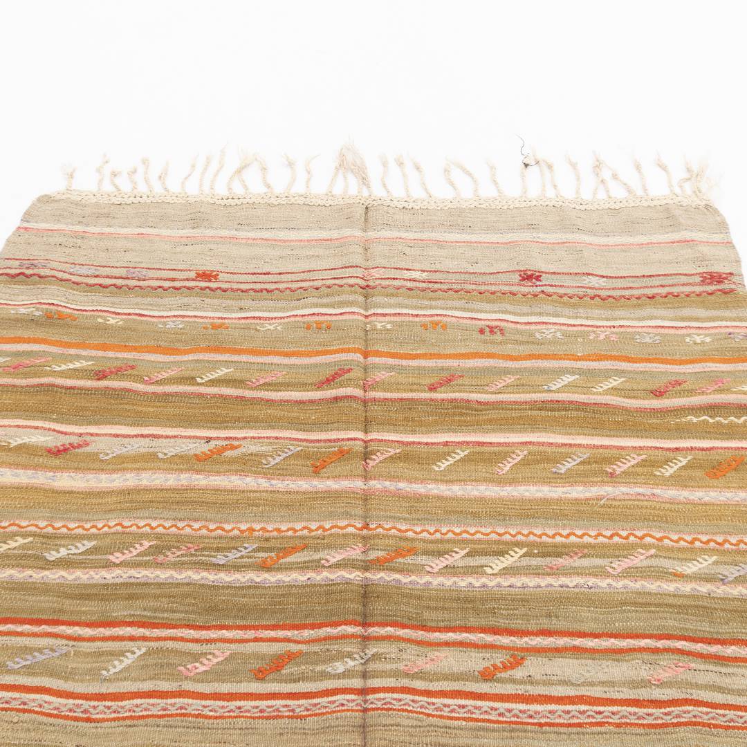 Oriental Kilim Anatolian Handmade Wool On Wool 146 X 212 Cm - 4' 10'' X 7' Multicolor C016 ER12