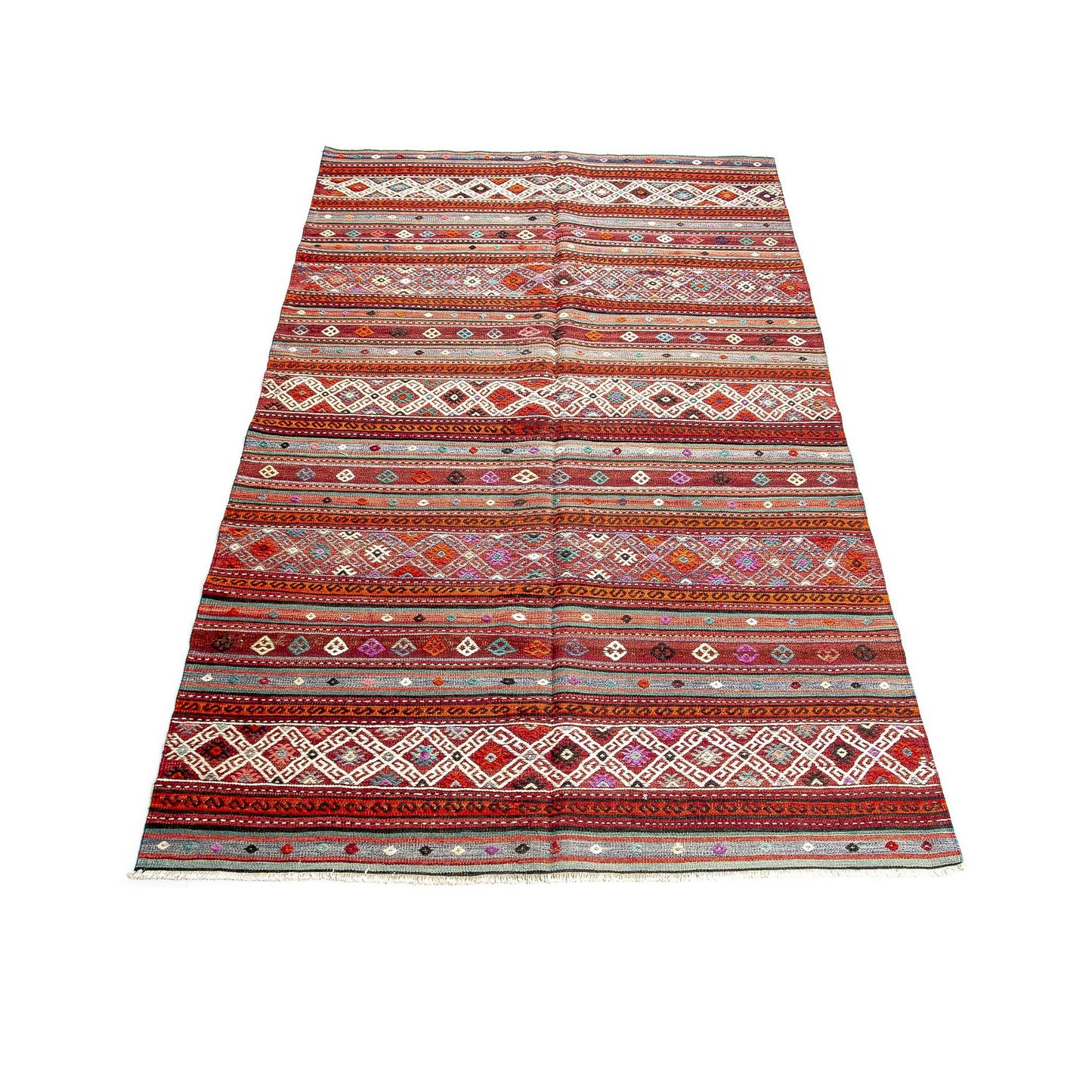 Lana Kilim De Anatolia Tejida A Mano Sobre Lana Oriental Única 150 X 255 Cm - 5' X 8' 5'' m2: 3.825