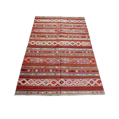 Lana Kilim De Anatolia Tejida A Mano Sobre Lana Oriental Única 150 X 255 Cm - 5' X 8' 5'' m2: 3.825