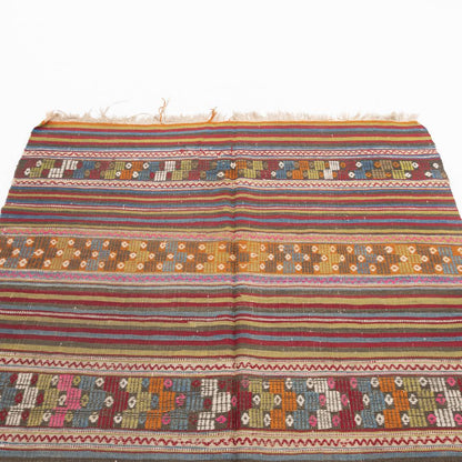 Oriental Kilim Anatolian Handmade Wool On Wool 152 X 260 Cm - 5' X 8' 7'' Multicolor C016 ER12