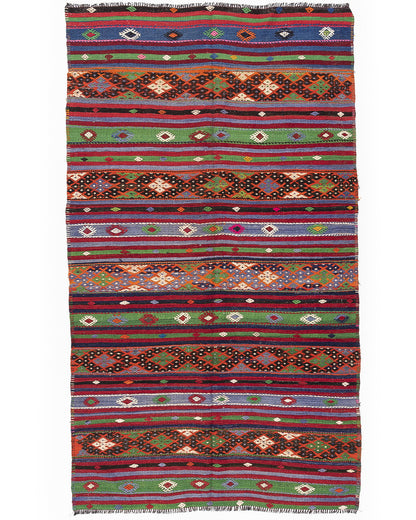 Kilim de Anatolia tejido a mano Lana sobre lana Auténtico Único 160 X 286 Cm - 5' 3'' X 9' 5'' m2: 4,576