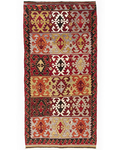 Oriental Kilim Anatolian Handmade Wool On Wool 160 X 320 Cm - 5' 3'' X 10' 6'' Multicolor C016 ER12