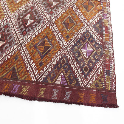 Oriental Kilim Anatolian Handmade Wool On Wool 164 X 212 Cm - 5' 5'' X 7' Burgundy C021 ER12