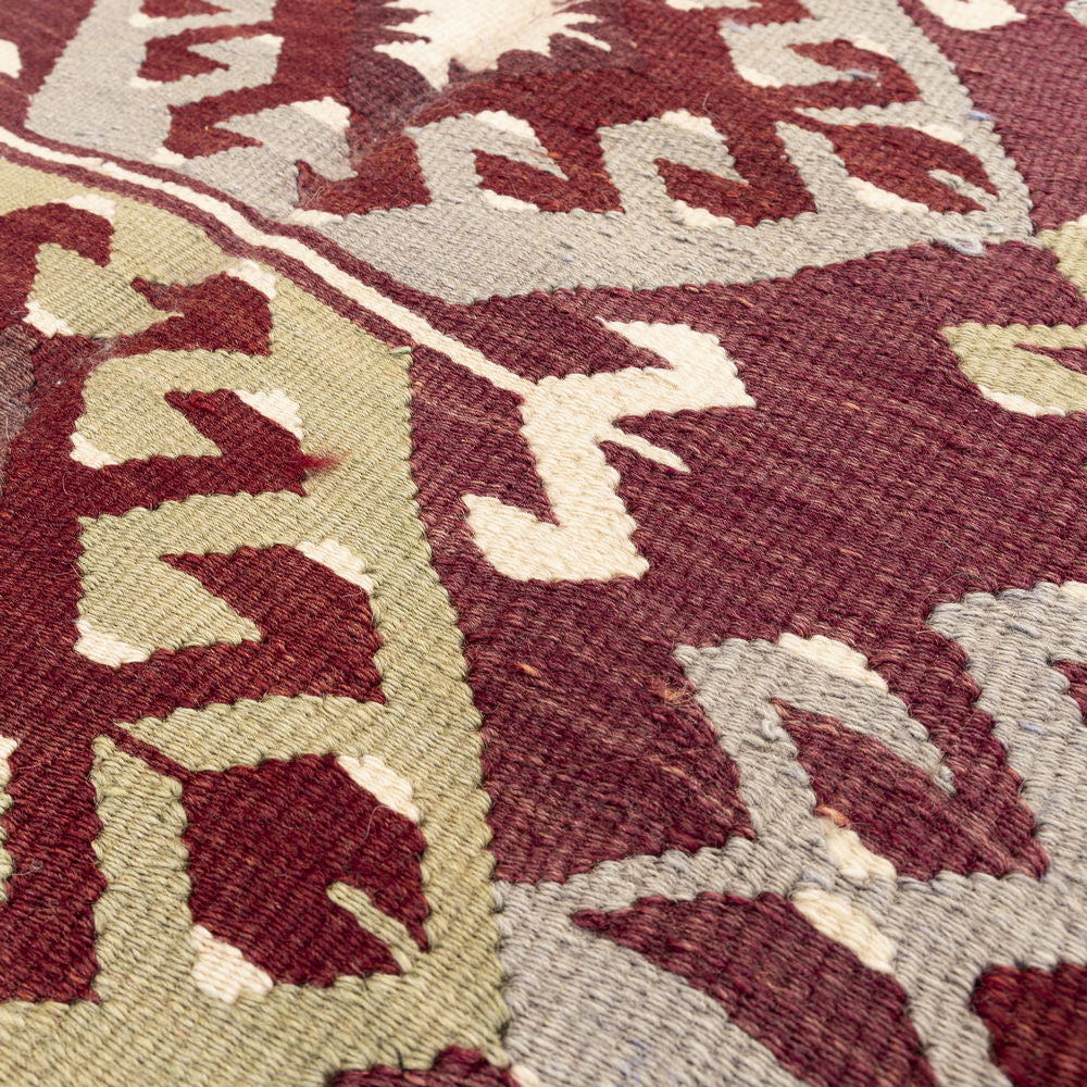 Oriental Kilim Anatolian Handmade Wool On Wool 164 X 308 Cm - 5' 5'' X 10' 2'' Burgundy C021 ER12