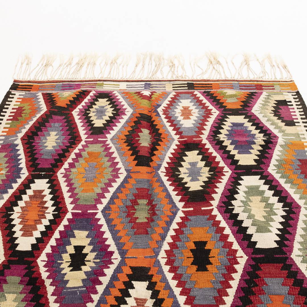 Oriental Kilim Anatolian Handmade Wool On Wool 165 X 235 Cm - 5' 5'' X 7' 9'' Multicolor C016 ER12