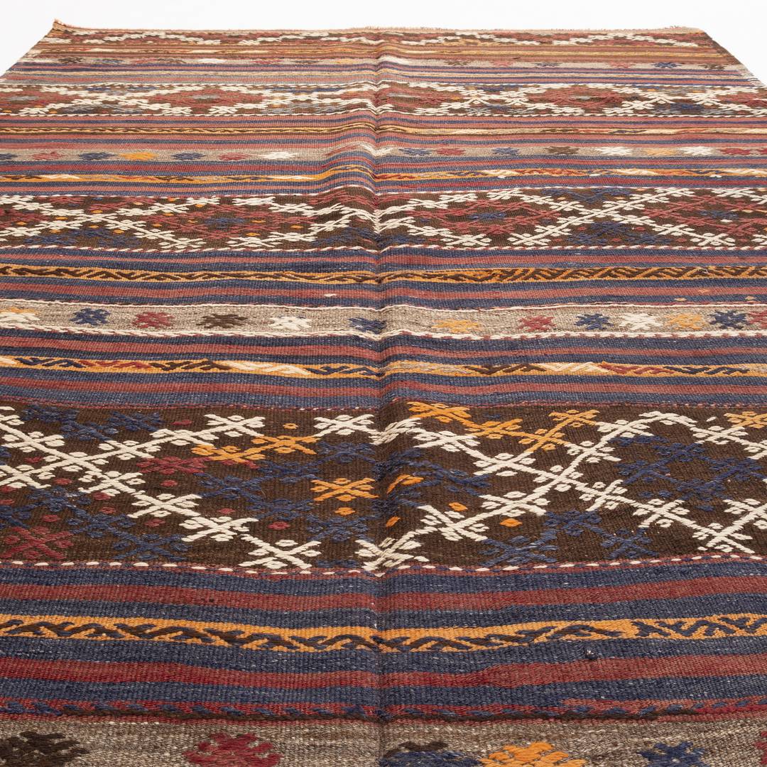 Oriental Kilim Anatolian Handmade Wool On Wool 165 X 241 Cm - 5' 5'' X 7' 11'' Brown C005 ER12