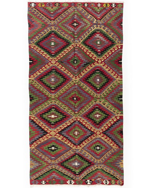 Oriental Kilim Anatolian Handmade Wool On Wool 166 X 335 Cm - 5' 6'' X 11' Multicolor C016 ER12