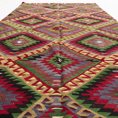 Oriental Kilim Anatolian Handmade Wool On Wool 166 X 335 Cm - 5' 6'' X 11' Multicolor C016 ER12