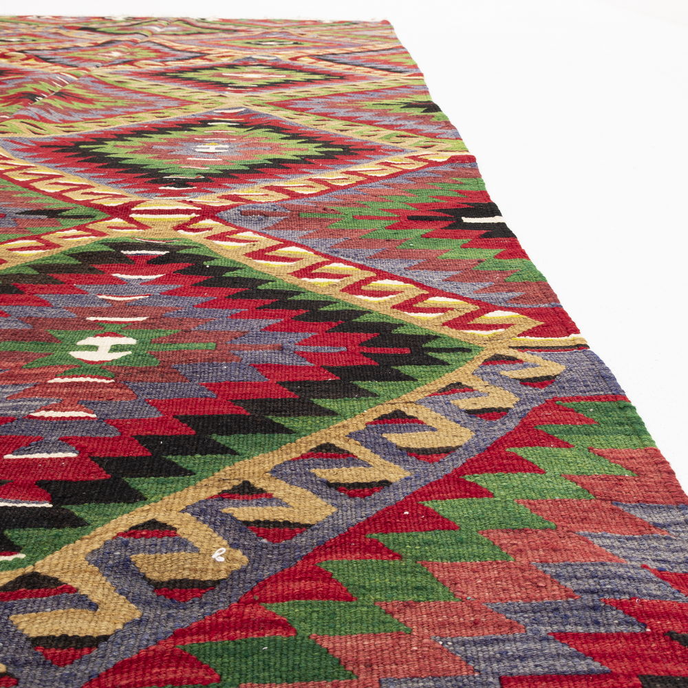 Oriental Kilim Anatolian Handmade Wool On Wool 166 X 335 Cm - 5' 6'' X 11' Multicolor C016 ER12