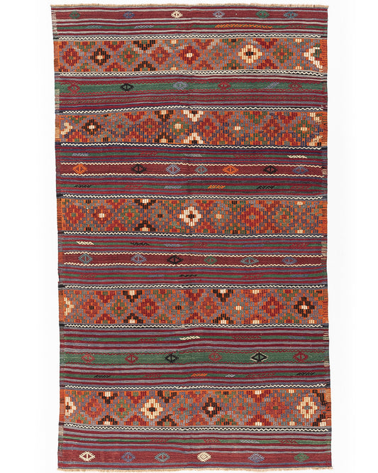 Oriental Kilim Anatolian Handmade Wool On Wool 170 X 248 Cm - 5' 7'' X 8' 2'' Multicolor C016 ER12