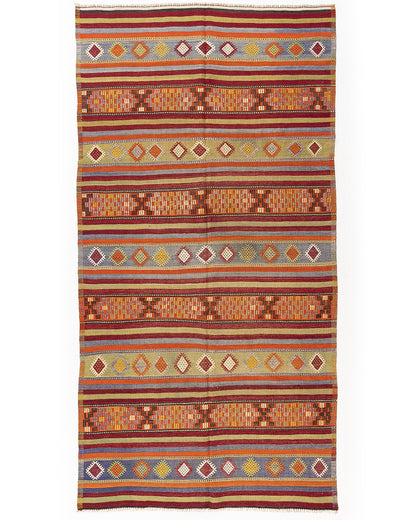 Kilim Tejido A Mano Lana De Anatolia Sobre Lana Único Tradicional 170 X 330 Cm - 5' 7'' X 10' 10'' m2: 5,61