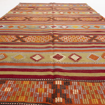 Kilim Tejido A Mano Lana De Anatolia Sobre Lana Único Tradicional 170 X 330 Cm - 5' 7'' X 10' 10'' m2: 5,61