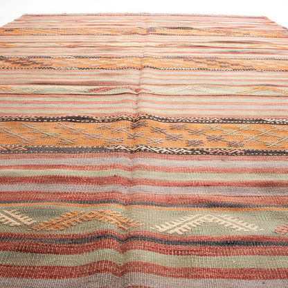 Oriental Kilim Anatolian Handmade Wool On Wool 170 X 340 Cm - 5' 7'' X 11' 2'' Orange C014 ER23