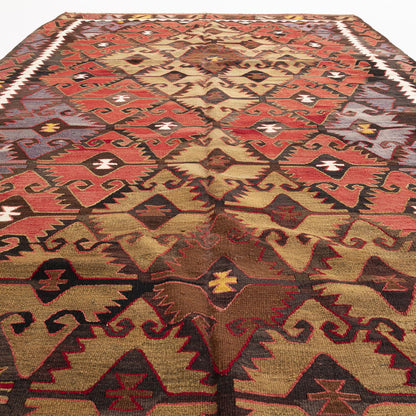 Oriental Kilim Anatolian Handmade Wool On Wool 173 X 303 Cm - 5' 9'' X 10' Red C014 ER12