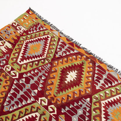 Oriental Kilim Anatolian Handmade Wool On Wool 180 X 350 Cm - 5' 11'' X 11' 6'' Red C014 ER23