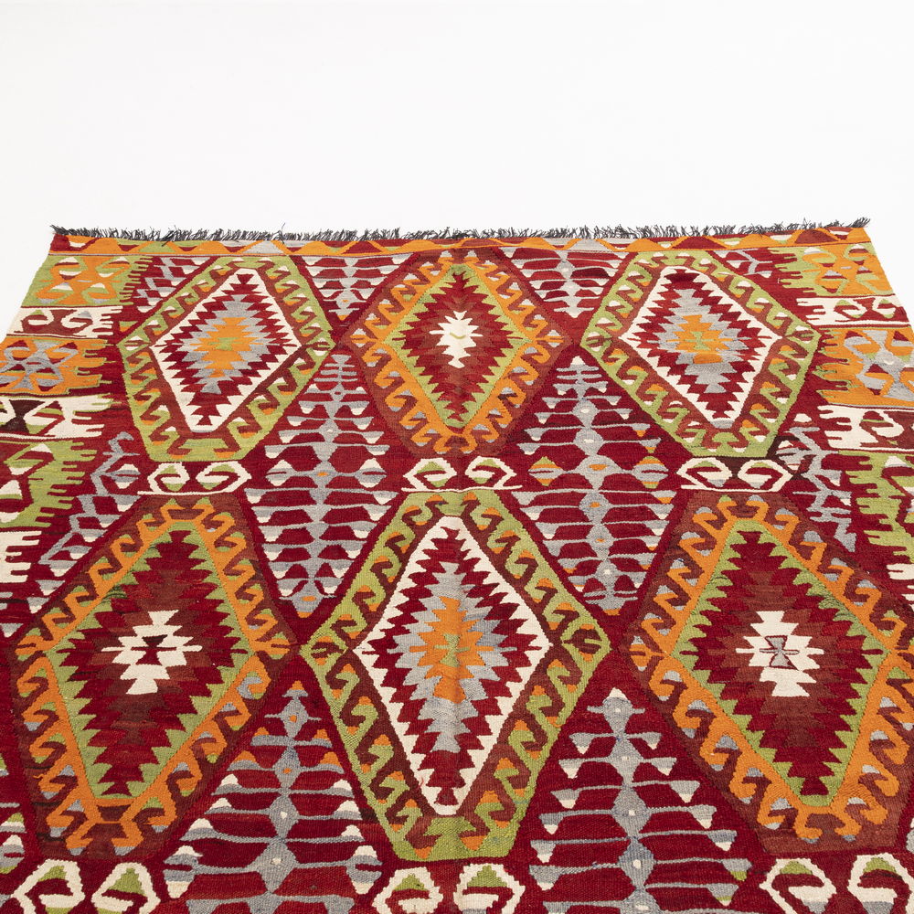 Oriental Kilim Anatolian Handmade Wool On Wool 180 X 350 Cm - 5' 11'' X 11' 6'' Red C014 ER23