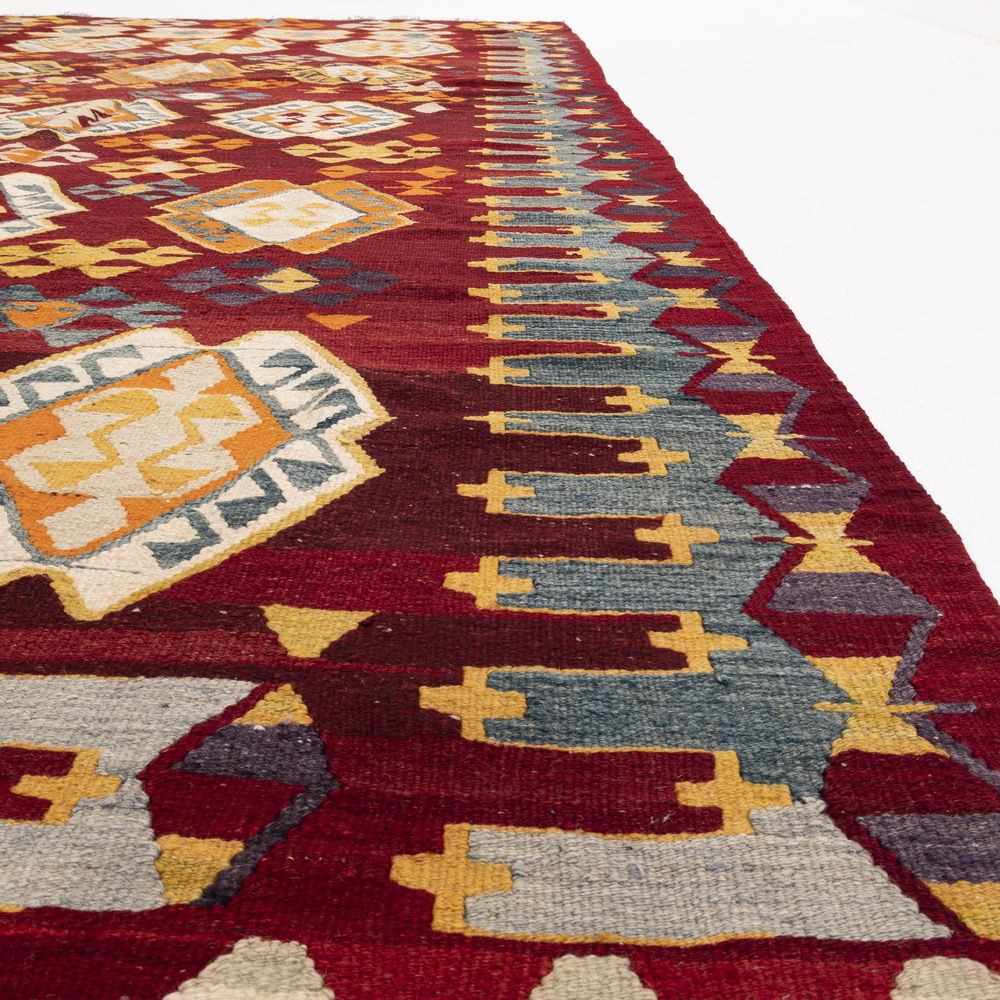 Oriental Kilim Anatolian Handmade Wool On Wool 180 X 365 Cm - 5' 11'' X 12' Red C014 ER23