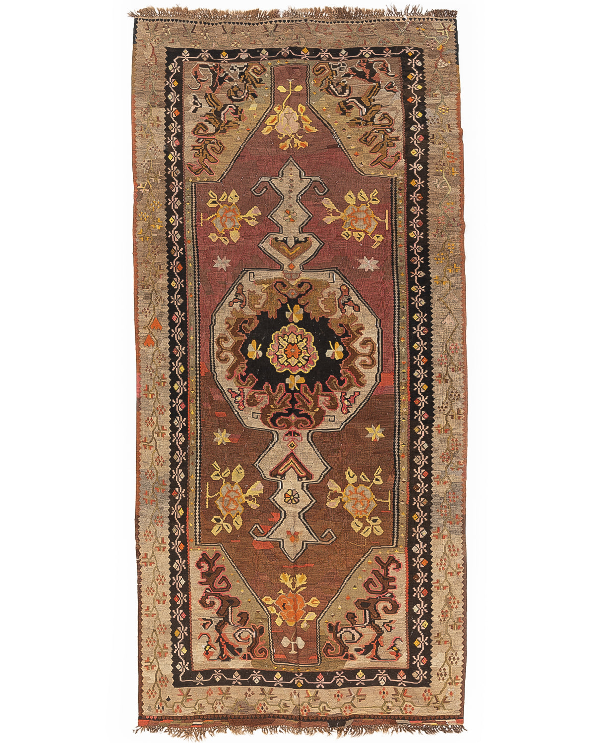 Oriental Kilim Anatolian Handmade Wool On Wool 184 X 409 Cm - 6' 1'' X 13' 6'' Stone C009 ER23