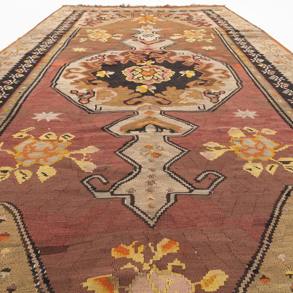 Oriental Kilim Anatolian Handmade Wool On Wool 184 X 409 Cm - 6' 1'' X 13' 6'' Stone C009 ER23