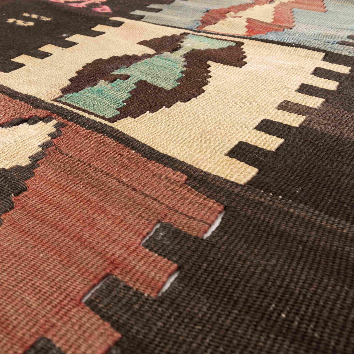 Oriental Kilim Anatolian Handmade Wool On Wool 186 X 245 Cm - 6' 2'' X 8' 1'' Brown C005 ER12