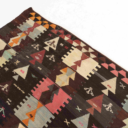 Oriental Kilim Anatolian Handmade Wool On Wool 186 X 245 Cm - 6' 2'' X 8' 1'' Brown C005 ER12