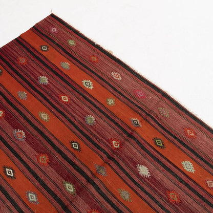 Kilim de Anatolia tejido a mano lana sobre lana auténtico único 190 X 220 Cm - 6' 3'' X 7' 3'' m2: 4,18