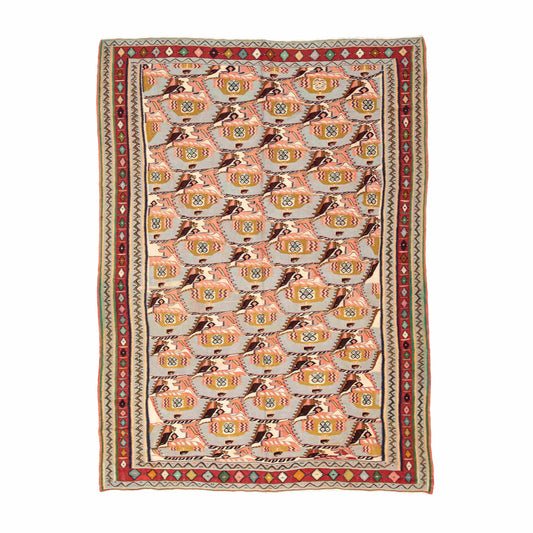 Handmade Kilim Wool On Wool Unique 200 X 283 Cm - 6' 7'' X 9' 4'' Multicolor C016
