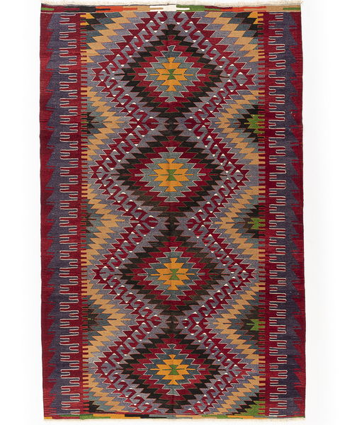 Oriental Kilim Anatolian Handmade Wool On Wool 200 X 300 Cm - 6' 7'' X 9' 11'' Multicolor C016 ER23