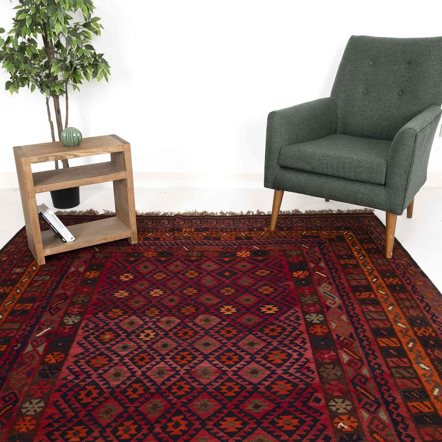 Oriental Kilim Anatolian Handmade Wool On Wool 203 X 301 Cm - 6' 8'' X 9' 11'' Red C014 ER23