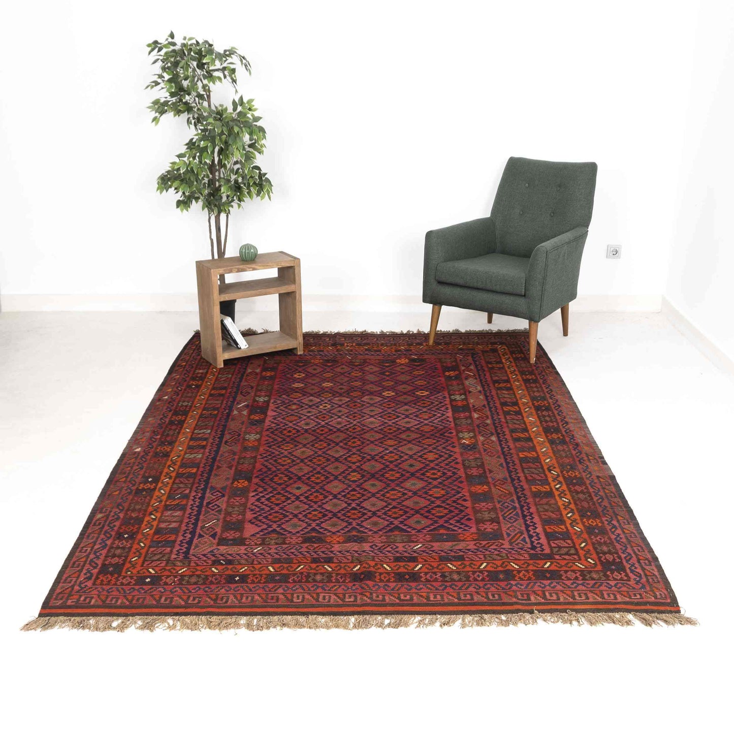 Oriental Kilim Anatolian Handmade Wool On Wool 203 X 301 Cm - 6' 8'' X 9' 11'' Red C014 ER23