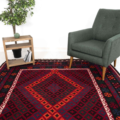 Oriental Kilim Anatolian Handmade Wool On Wool 210 X 298 Cm - 6' 11'' X 9' 10'' Burgundy C021 ER23