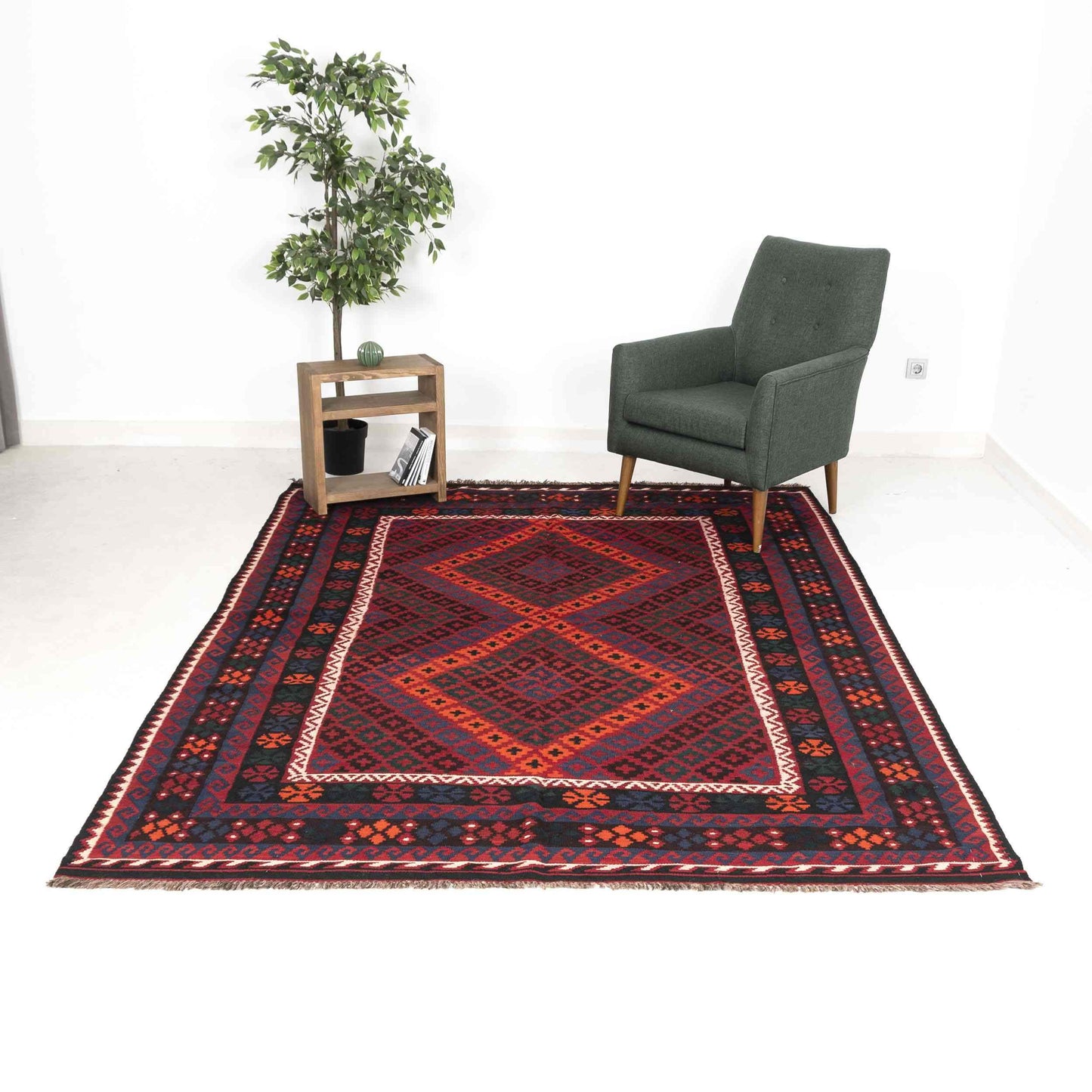 Oriental Kilim Anatolian Handmade Wool On Wool 210 X 298 Cm - 6' 11'' X 9' 10'' Burgundy C021 ER23