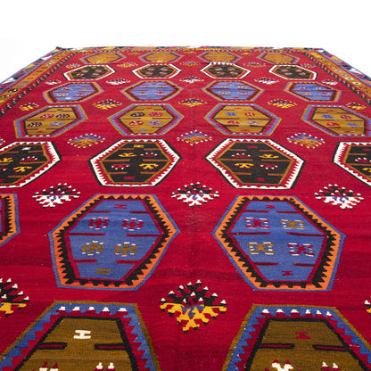 Kilim Tejido A Mano Lana Sarkisla Sobre Lana Oriental Auténtico Único 232 X 357 Cm - 7' 8'' X 11' 9'' m2: 8,2824