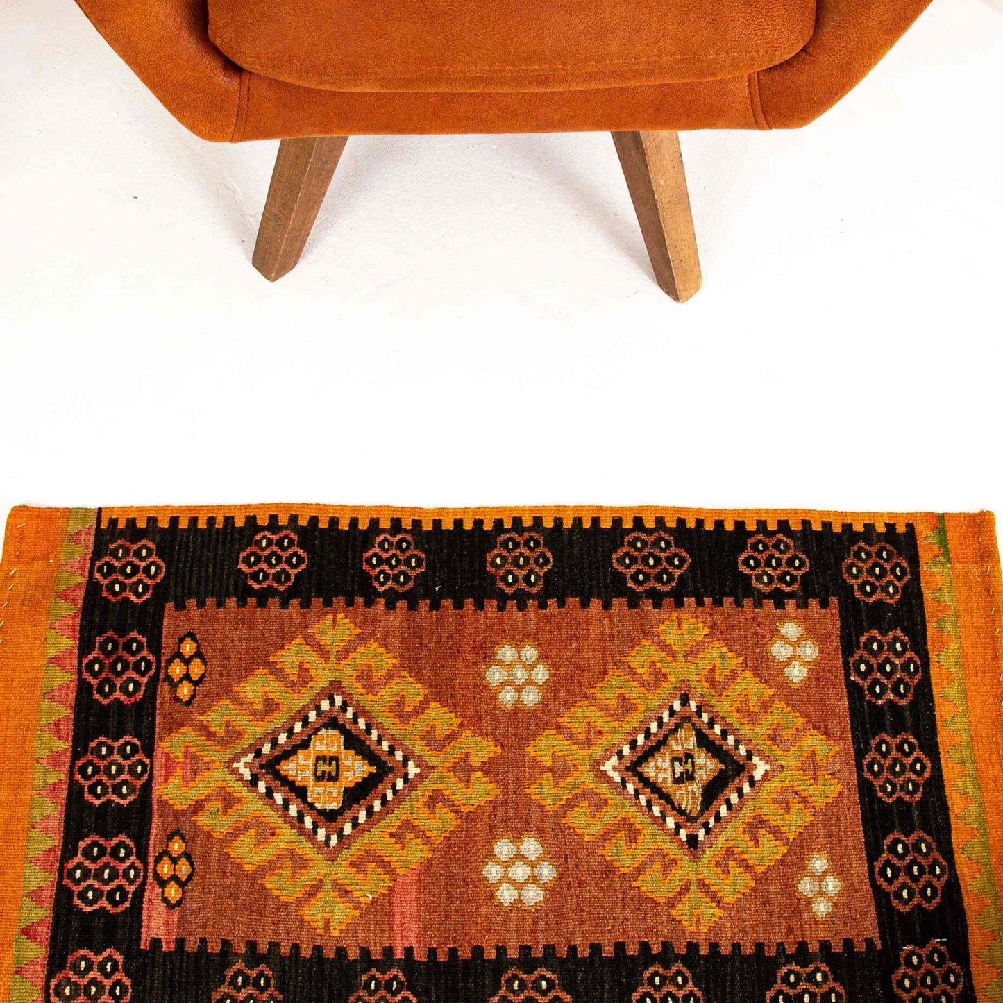 Oriental Kilim Anatolian Handmade Wool On Wool 53 X 98 Cm - 1' 9'' X 3' 3'' Orange C011 ER01